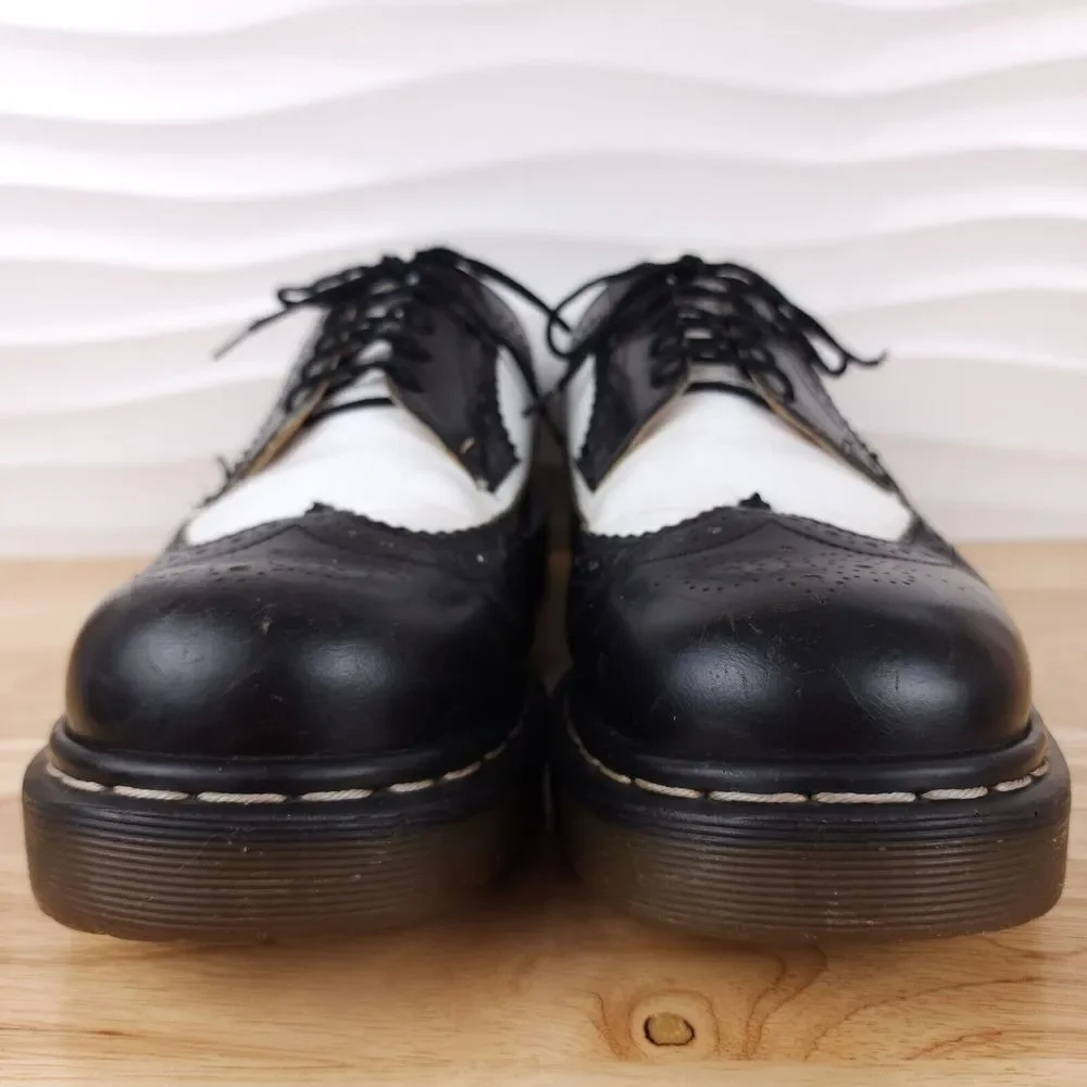 Dr‎ Martens Bex Brogue Wingtip Shoes Mens UK 9 US 10 Black White England 3989